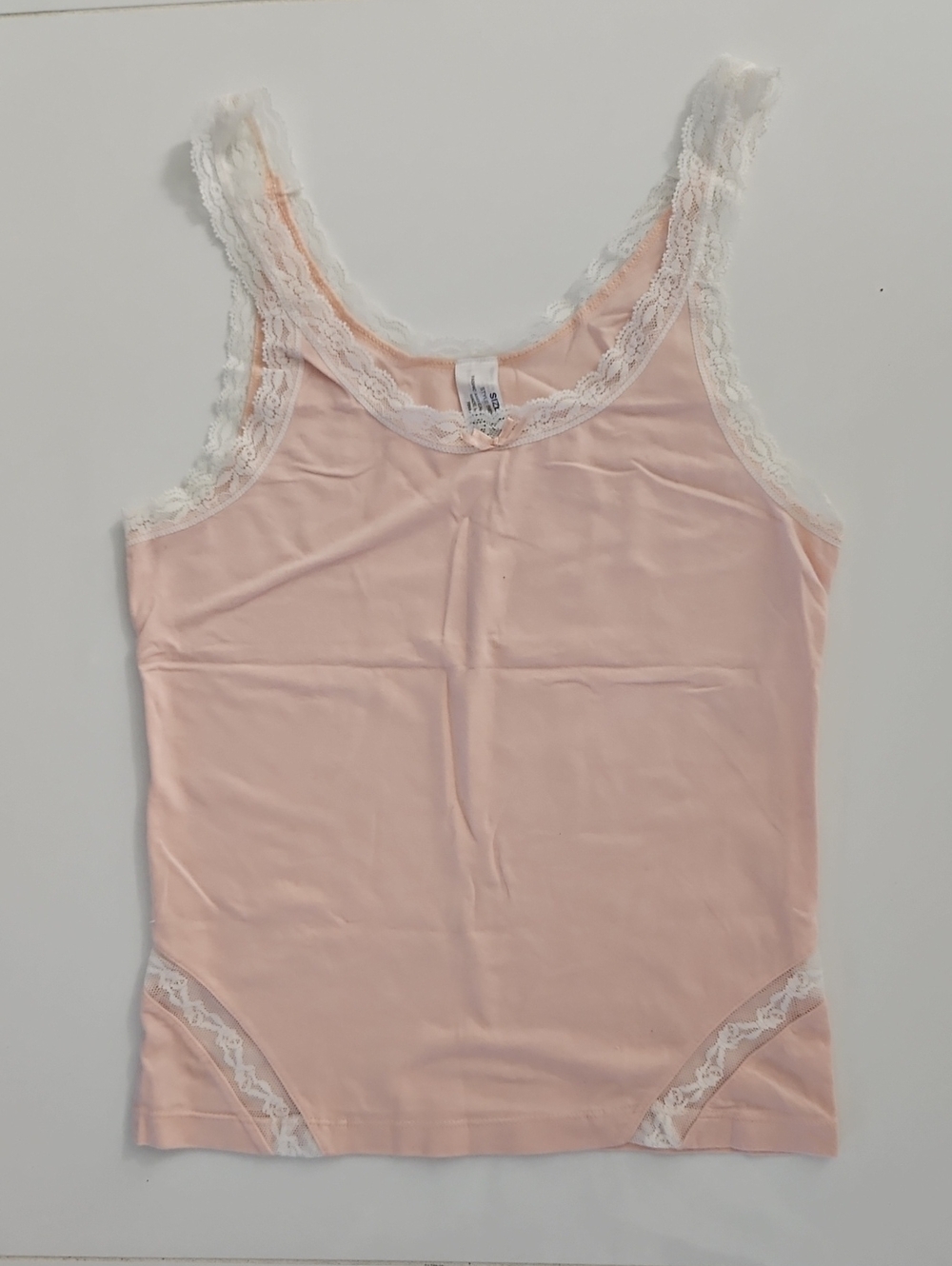 Cabernet Soft Lace-Trim Camisole - Light Pink & White